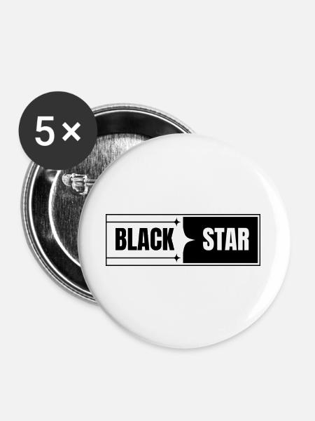 Schwarzer Stern Kontrast-Design - Buttons groß 56 mm (5er Pack) - Weiß