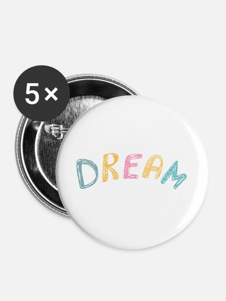 Traum - Buttons groß 56 mm (5er Pack) - Weiß
