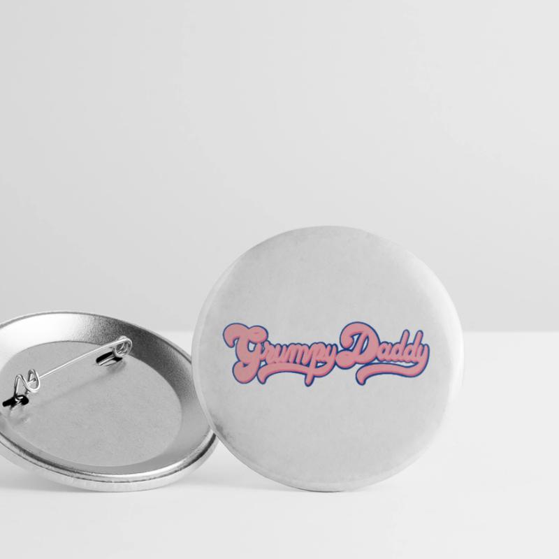 Grumpy Daddy Retro Script - Farbe "Bubble Gum" Buttons groß 56 mm (5er Pack)