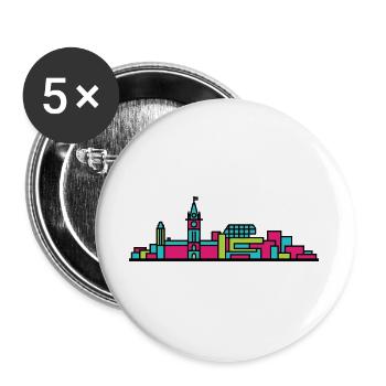 Ottawa City Skyline Parliament Hill Line Art - Buttons large 2.2''/56 mm (5-pack) - white - Front