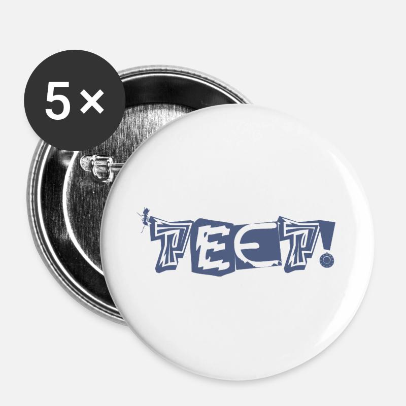 PEEP! - Buttons groß 56 mm (5er Pack) - Weiß
