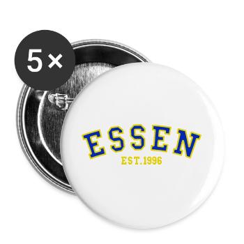 Essen gegründet 1996 - Buttons groß 56 mm (5er Pack) - Weiß - Vorne