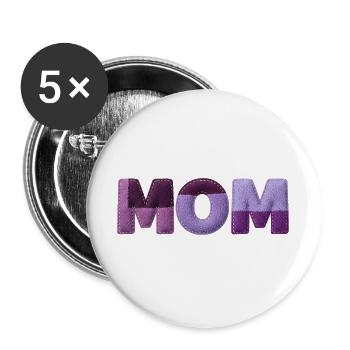 Mom Patchwork FontTypography Purple Statement - Buttons large 2.2''/56 mm (5-pack) - white - Front
