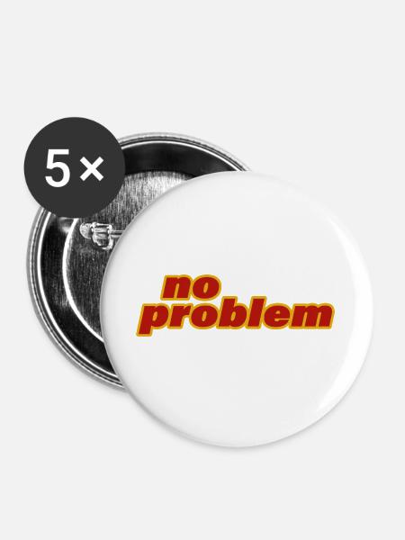 NO PROBLEM - Buttons groß 56 mm (5er Pack) - Weiß