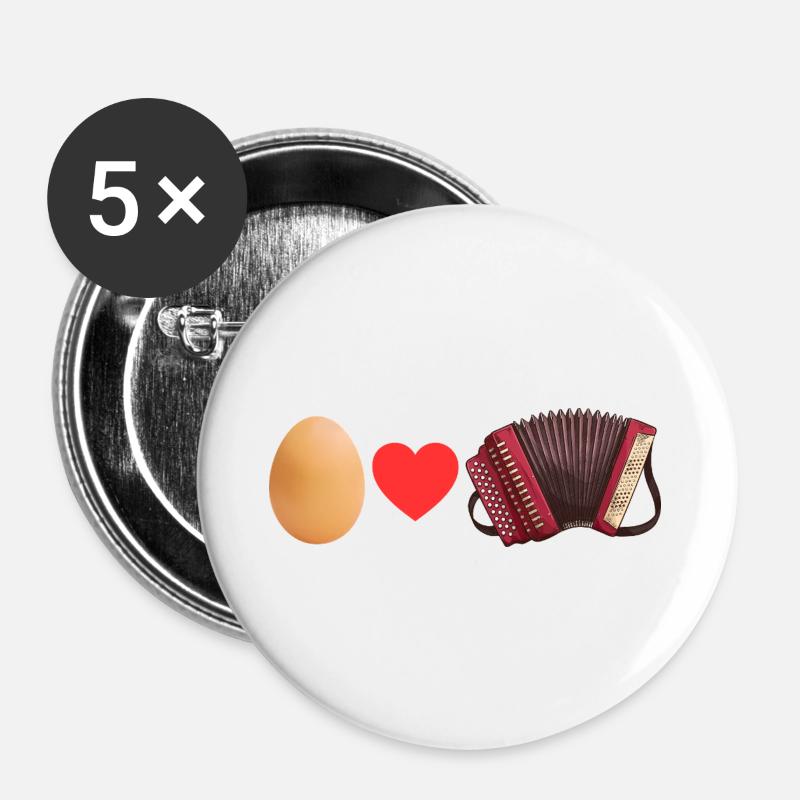 Ei love Quetschn - Buttons groß 56 mm (5er Pack) - Weiß