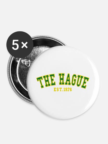 Den Haag gegründet 1976 - Buttons groß 56 mm (5er Pack) - Weiß