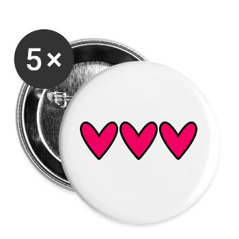 HEART. HAPPY BIRTHDAY. MOTHER'S DAY. FATHER'S DAY. - Buttons large 2.2''/56 mm (5-pack) - white - Front