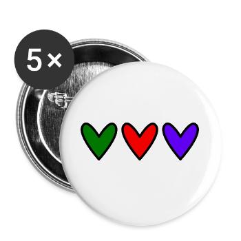 HERZ. HERZ. VALENTINSTAG. LIEBE. LIEBE. PAAR. - Buttons groß 56 mm (5er Pack) - Weiß - Vorne