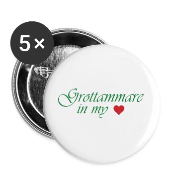 Grottammare dans mon cœur - Lot de 5 grands badges (56 mm) - blanc - Devant
