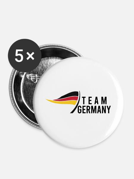 Team Germany - Buttons groß 56 mm (5er Pack) - Weiß