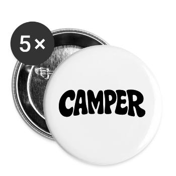 Campeur - Lot de 5 grands badges (56 mm) - blanc - Devant