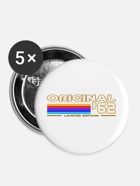 1962 - Buttons groß 56 mm (5er Pack) - Weiß