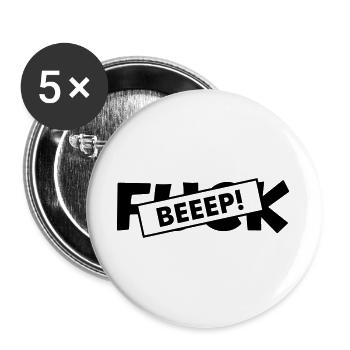 Censorship Beep Sound Fuck - Buttons large 2.2''/56 mm (5-pack) - white - Front