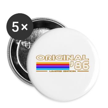 1986 - Buttons groß 56 mm (5er Pack) - Weiß - Vorne