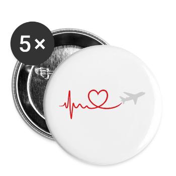 Travel - Buttons large 2.2''/56 mm (5-pack) - white - Front