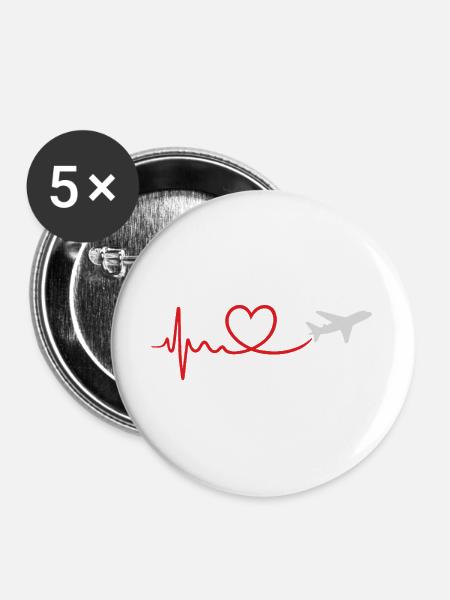 Travel - Buttons groß 56 mm (5er Pack) - Weiß