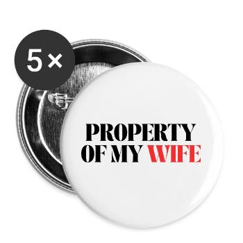 property of my wife - Buttons large 2.2''/56 mm (5-pack) - white - Front