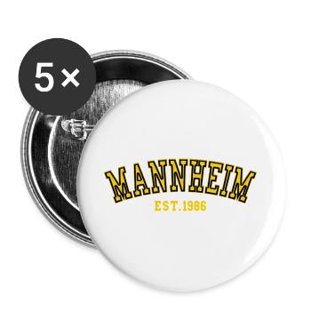 Mannheim Est. 1986 - Buttons large 2.2''/56 mm (5-pack) - white - Front
