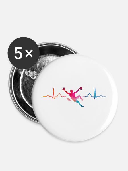 Boulderer Herzschlag Boulder Bouldern - Buttons groß 56 mm (5er Pack) - Weiß