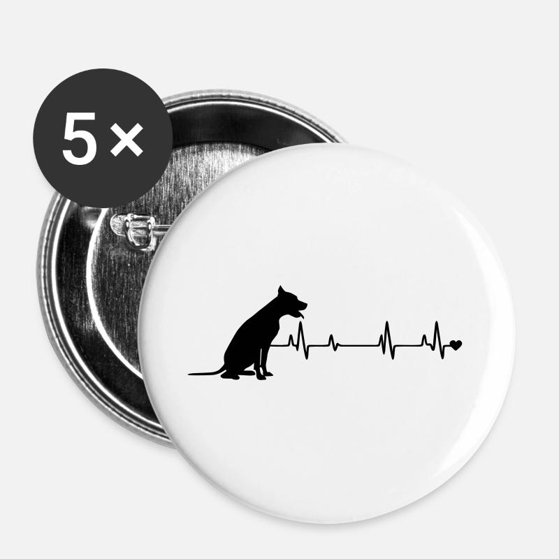 Dog - Buttons large 2.2''/56 mm (5-pack) - white