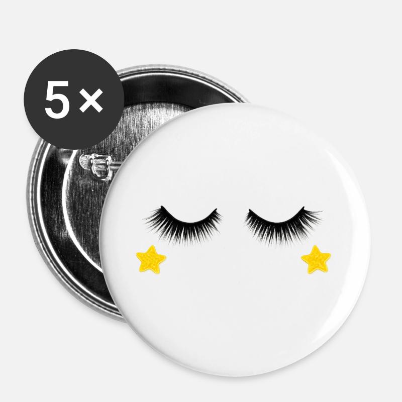 Eyelash Design - Buttons large 2.2''/56 mm (5-pack) - white