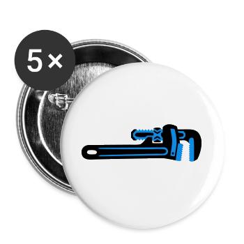 Rohrzange Werkzeug Klempner - Buttons groß 56 mm (5er Pack) - Weiß - Vorne