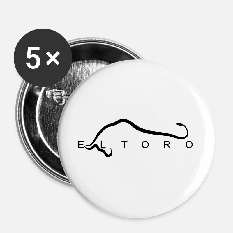 El_Toro - Buttons groß 56 mm (5er Pack) - Weiß