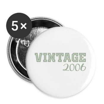 20 ans 2006 Vintage Retro Cadeau Anniversaire - Lot de 5 grands badges (56 mm) - blanc - Devant
