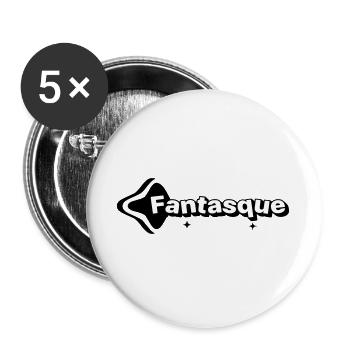 Verspieltes Schwarz-Weiß - Buttons groß 56 mm (5er Pack) - Weiß - Vorne