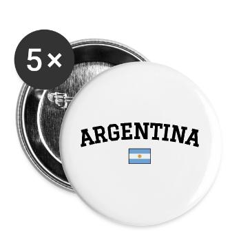 Drapeau argentin Noir - Lot de 5 grands badges (56 mm) - blanc - Devant