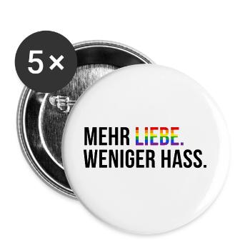 6. Peace Spruch Shirt für Human Rights Fans - Buttons groß 56 mm (5er Pack) - Weiß - Vorne