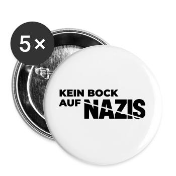 Kein_Bock_auf_Nazis - Buttons groß 56 mm (5er Pack) - Weiß - Vorne
