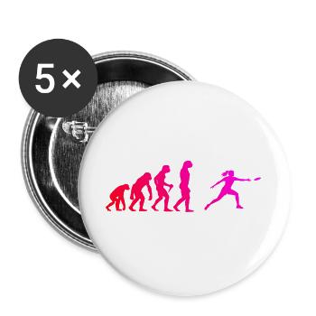 Disc Golf Gift Idea for a Disc Athlete - Buttons large 2.2''/56 mm (5-pack) - white - Front