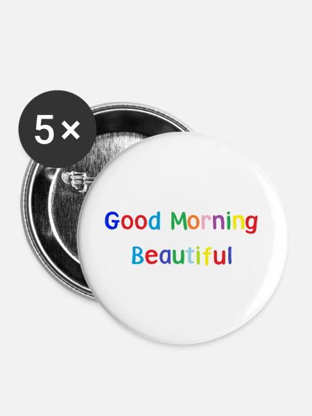 Good Morning - Buttons groß 56 mm (5er Pack) - Weiß