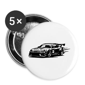 Car Racing Car - Buttons large 2.2''/56 mm (5-pack) - white - Front