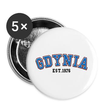 Gdynia Fondée en 1976 - Lot de 5 grands badges (56 mm) - blanc - Devant