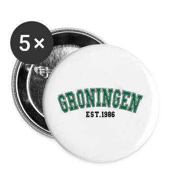 Groningue fondée en 1986 - Lot de 5 grands badges (56 mm) - blanc - Devant