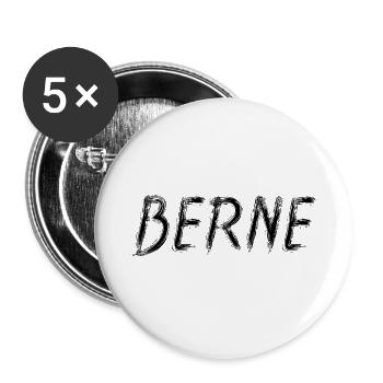 Bern Swiss Style Grunge Brush Black - Buttons large 2.2''/56 mm (5-pack) - white - Front