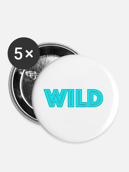 Wild Neon Lettering - Buttons large 2.2''/56 mm (5-pack) - white