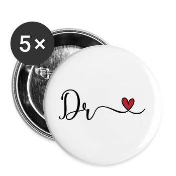 Dr - Lot de 5 grands badges (56 mm) - blanc - Devant