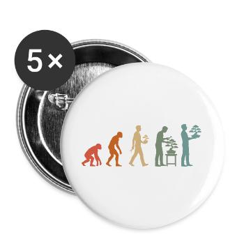 Japanese Bonsai Tree Plant Vintage Evolution - Buttons large 2.2''/56 mm (5-pack) - white - Front