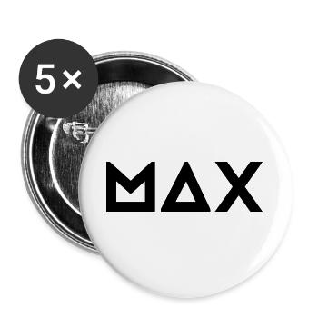 Prénom Max - Lot de 5 grands badges (56 mm) - blanc - Devant