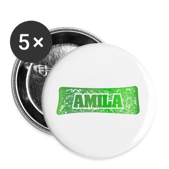 Frau Amila - Buttons groß 56 mm (5er Pack) - Weiß - Vorne