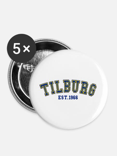 Tilburg gegründet 1966 - Buttons groß 56 mm (5er Pack) - Weiß