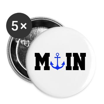 Blauer Anker Nautik Moin - Buttons groß 56 mm (5er Pack) - Weiß - Vorne