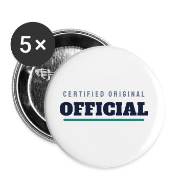 Official College Lettering - Team Official - Buttons large 2.2''/56 mm (5-pack) - white - Front