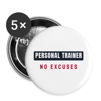 Personal Trainer Lettering - Fitness Coach - Buttons large 2.2''/56 mm (5-pack) - white - Front