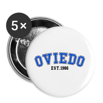 Oviedo Est. 1986 - Buttons large 2.2''/56 mm (5-pack) - white - Front