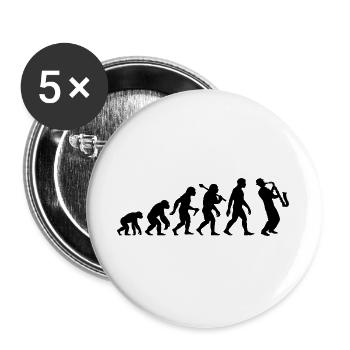 Saxophonist Evolution Jazz Musiker Mit Saxophon - Buttons groß 56 mm (5er Pack) - Weiß - Vorne