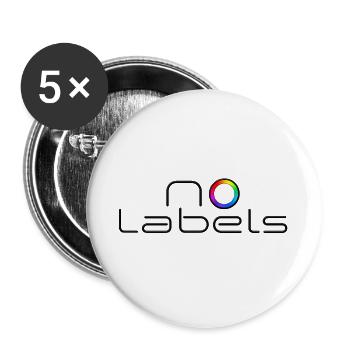 No Labels – Minimalistisches Pride & LGBTQ Design - Buttons groß 56 mm (5er Pack) - Weiß - Vorne